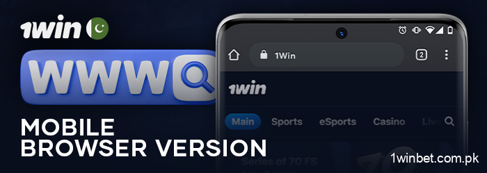 Mobile browser version of the 1Win online casino website
