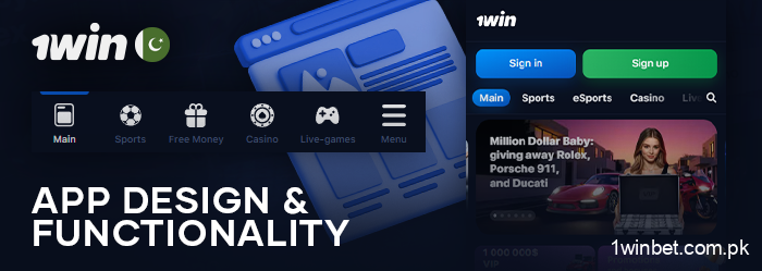 How to navigate the 1Win mobile app - menu and design