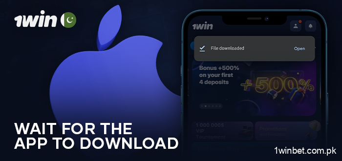 Wait for the 1Win app to download on your iOS device
