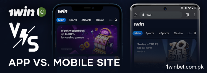 Comparison of the 1Win app and browser version