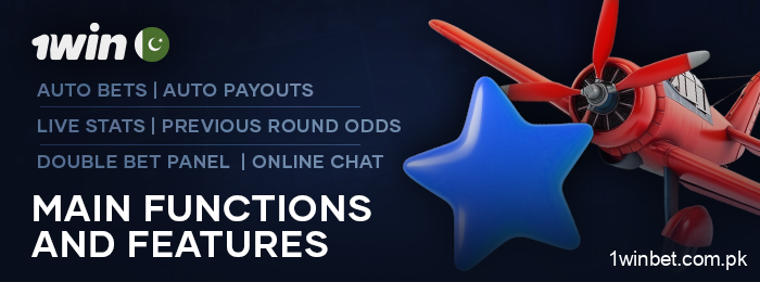 About features in Aviator on 1Win casino website