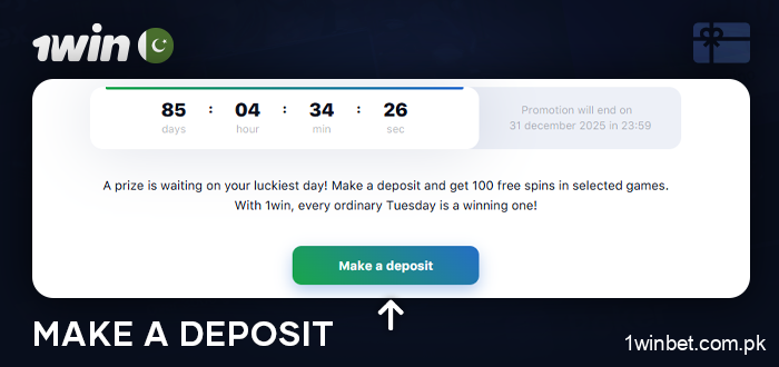 Top up account and activate bonus at 1Win Casino