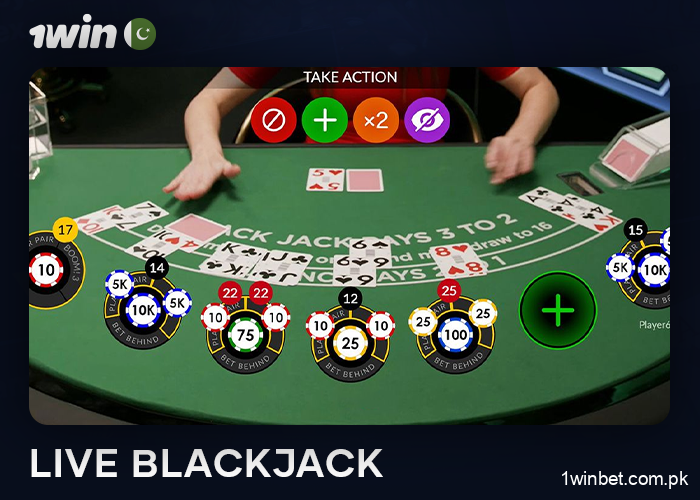 Play live blackjack games on the 1Win Pakistan