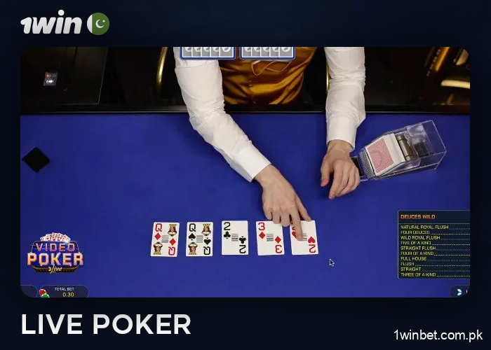 Top live poker games at 1Win online casino