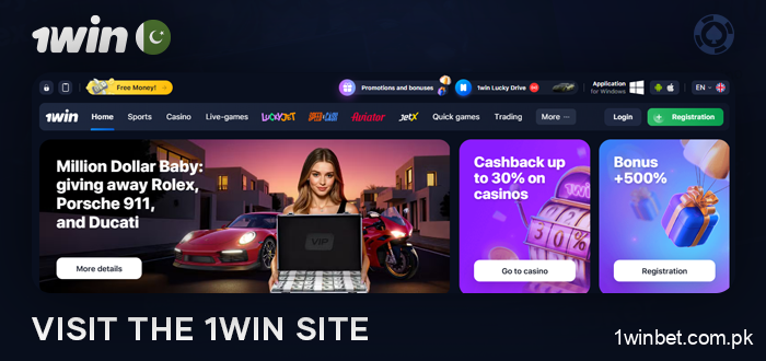 Go to the 1Win live casino website