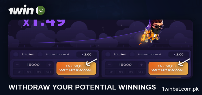 Collect your winnings in the Lucky Jet round at 1Win online casino