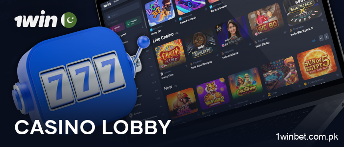 Casino lobby at 1Win Pakistan - 10,000+ games