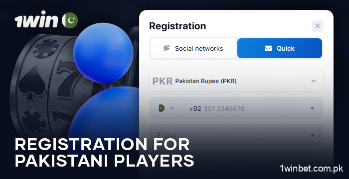 1Win registration process for players from Pakistan