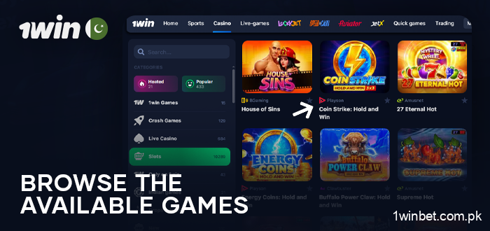 Choose an online slot to play at 1Win for real money