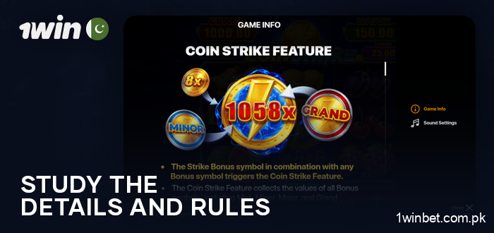 Read the rules of the slot at 1Win