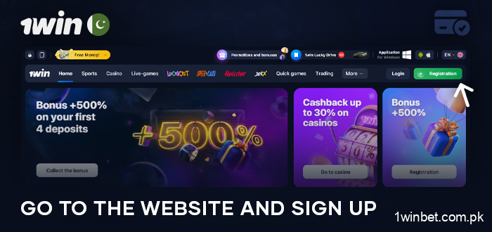 Open 1Win Casino and create a personal account