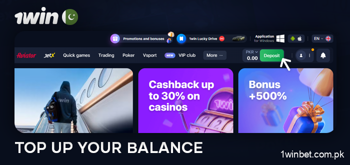 Make a deposit at 1Win Casino to receive a bonus from promo code