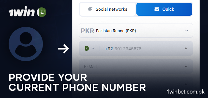 Please provide your personal phone number when registering your 1Win account
